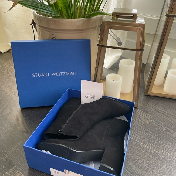 Stuart Weitzman Shoes - Stuart Weitzman Notazzie Bootie, Black Suede, Size 9